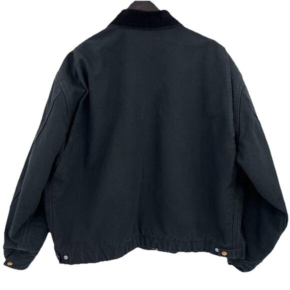 VINTAGE Carhartt Jacket Mens 3XL Black Detroit Canvas Blanket Lined J001 USA - Picture 3 of 14